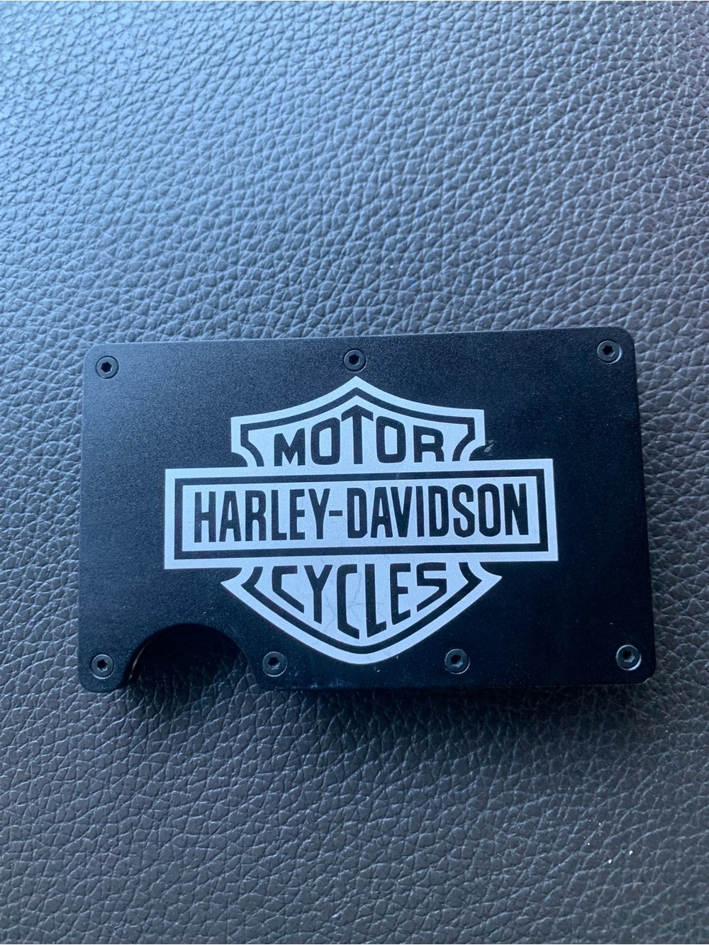 Harley-Davidson Black Card Holder with White Logo